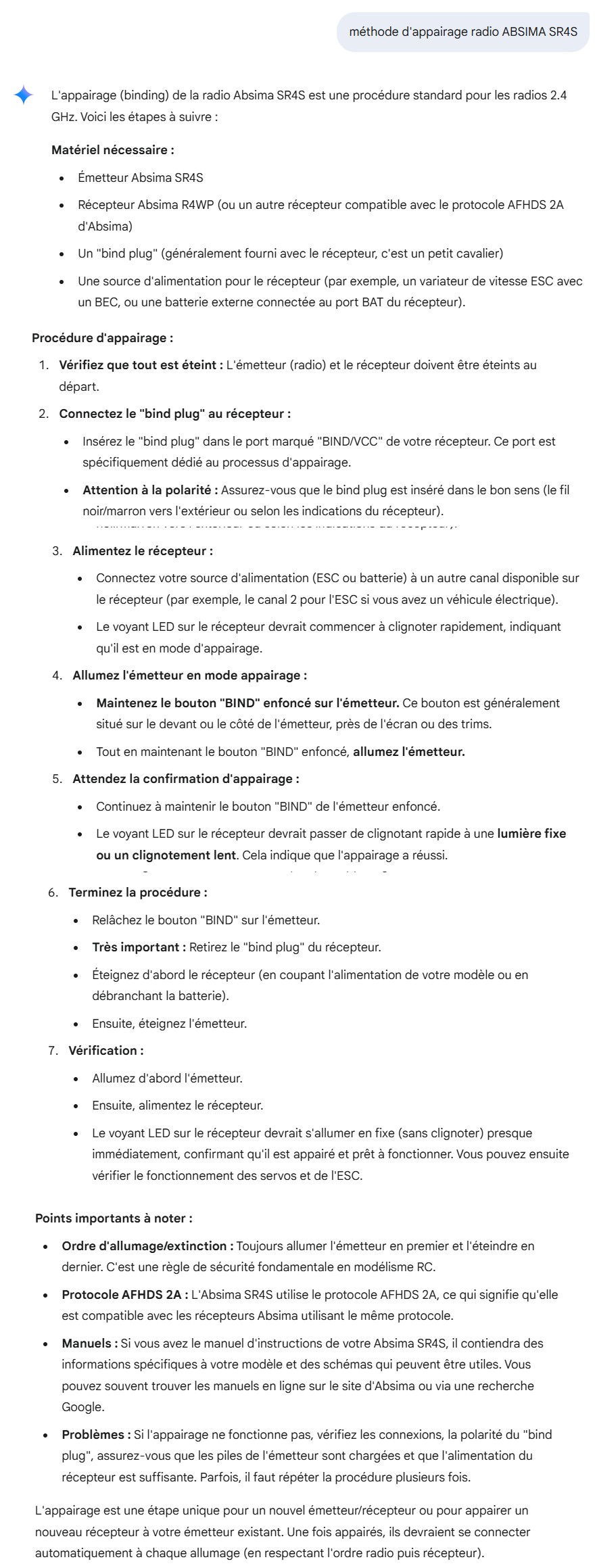 Méthode d'appairage